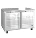 Hoshizaki UR48B-GLP01 two section undercounter refrigerator with full glass doors, ENERGY STAR® qualified.