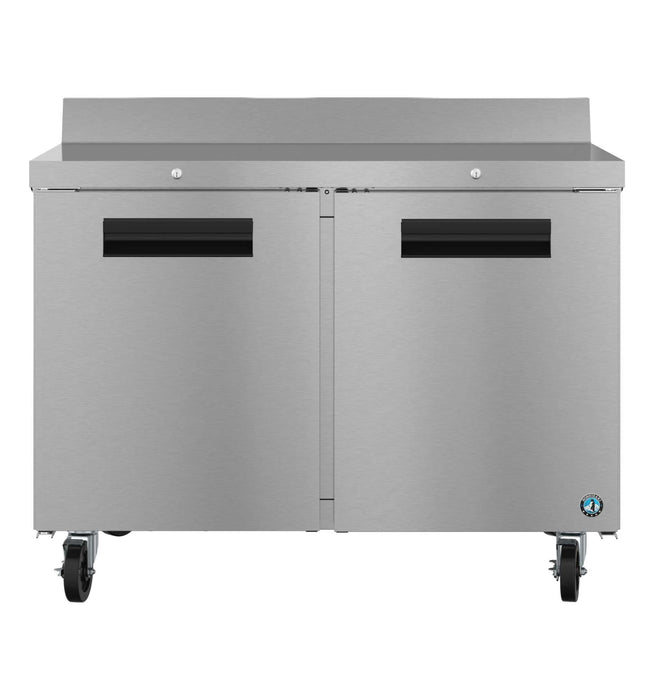 Hoshizaki WF48B-01 two-section stainless steel freezer with lockable doors.