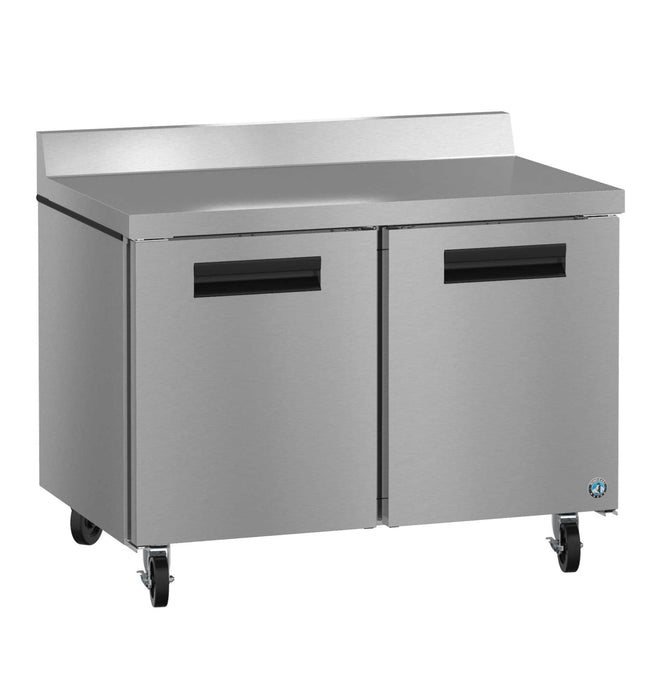 Hoshizaki WF48B two-section worktop freezer with stainless doors.