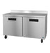 Hoshizaki WF60B two-section worktop freezer with stainless doors.